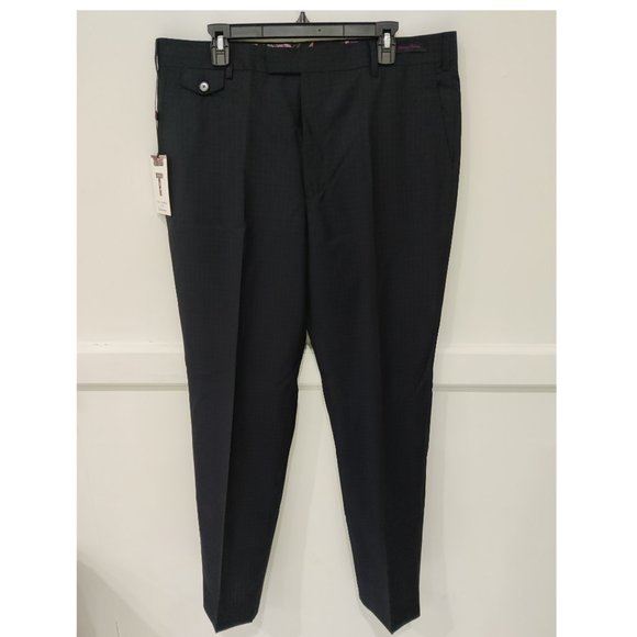 NWT Ted Baker London Men MARKLET Sterling Wool Checked Pants Navy 38L $259 II263